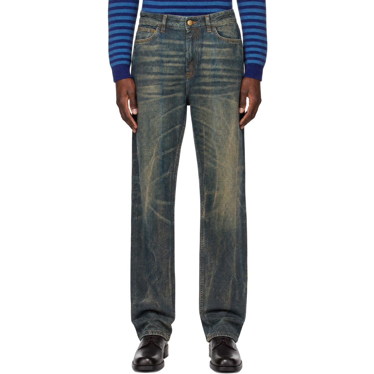 Stockholm (Surfboard) Club Blue Straight 5-Pocket Jeans