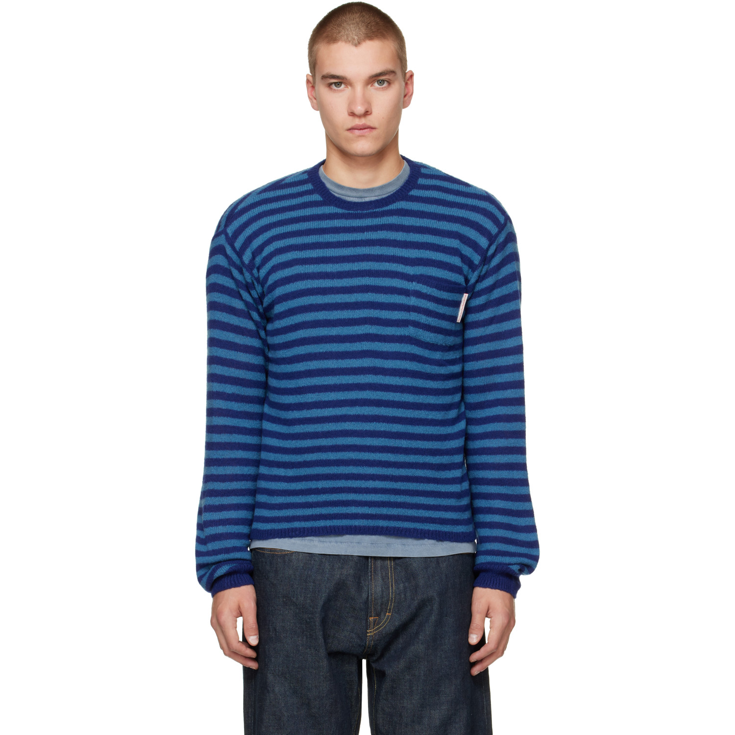 Stockholm (Surfboard) Club Blue Striped Merino Sweater