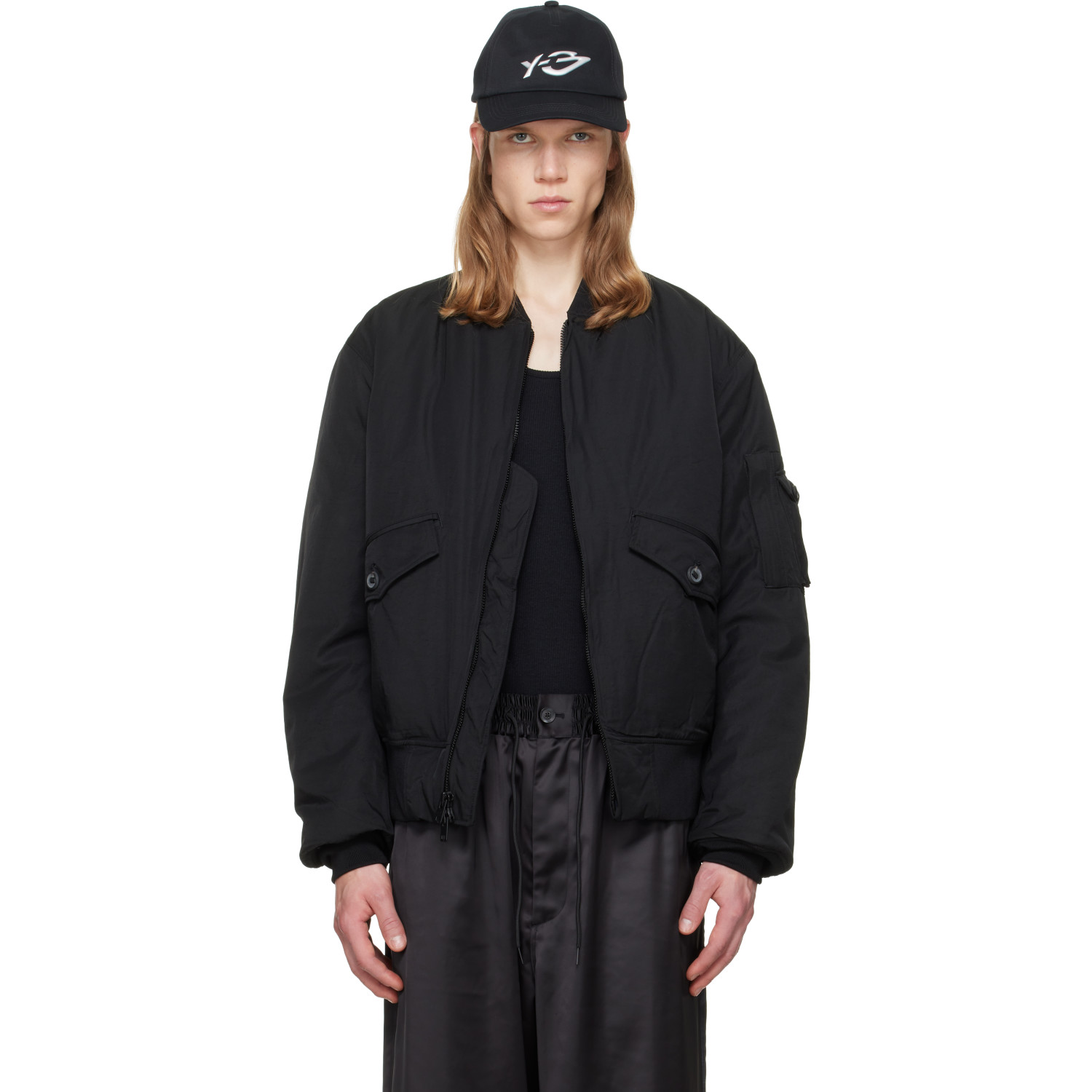 Y-3 Black Cargo Bomber Jacket
