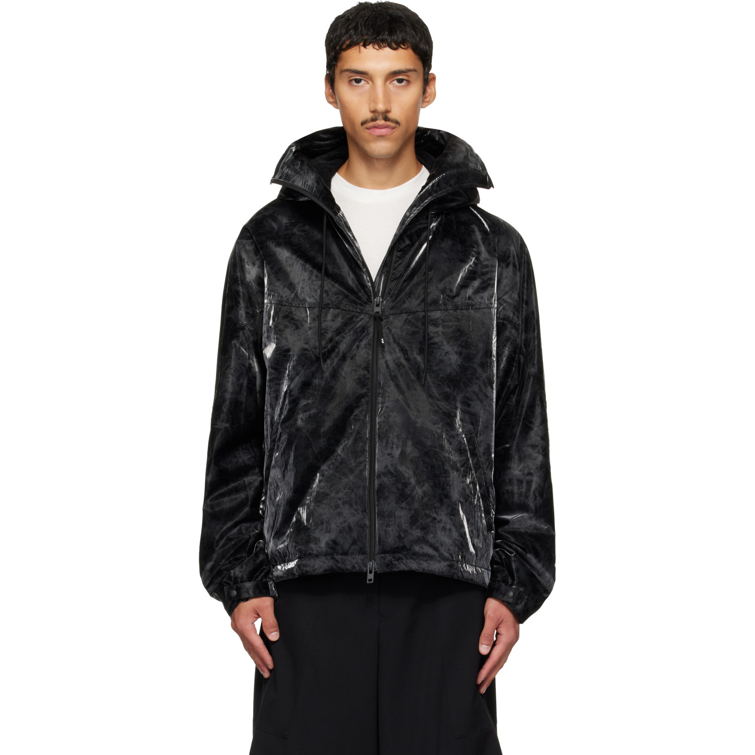 Y-3 Black Marble Nylon Windbreaker Jacket