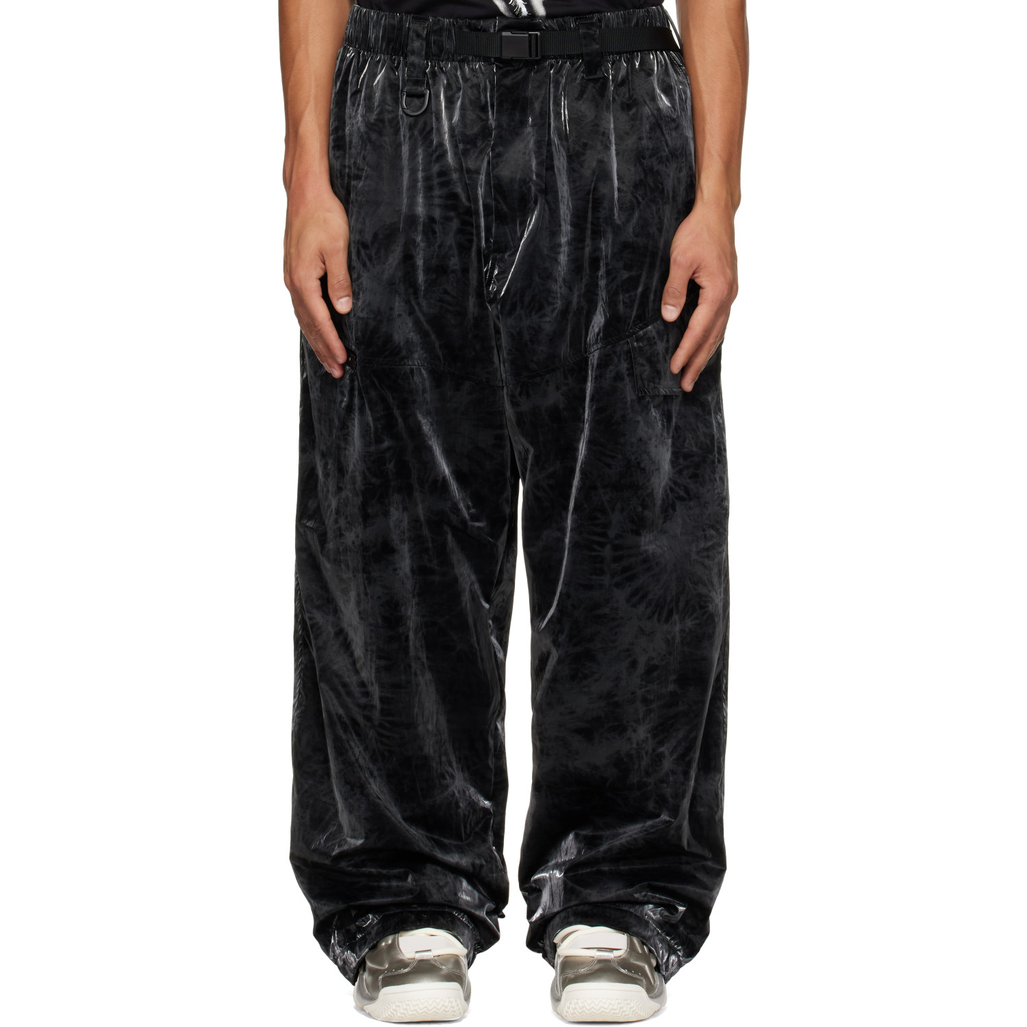 Y-3 Black Marble Nylon Tapered Cargo Pants