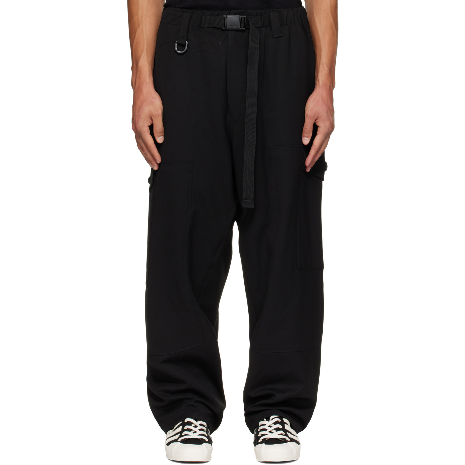 Y-3 Black Wool Utility Cargo Pants