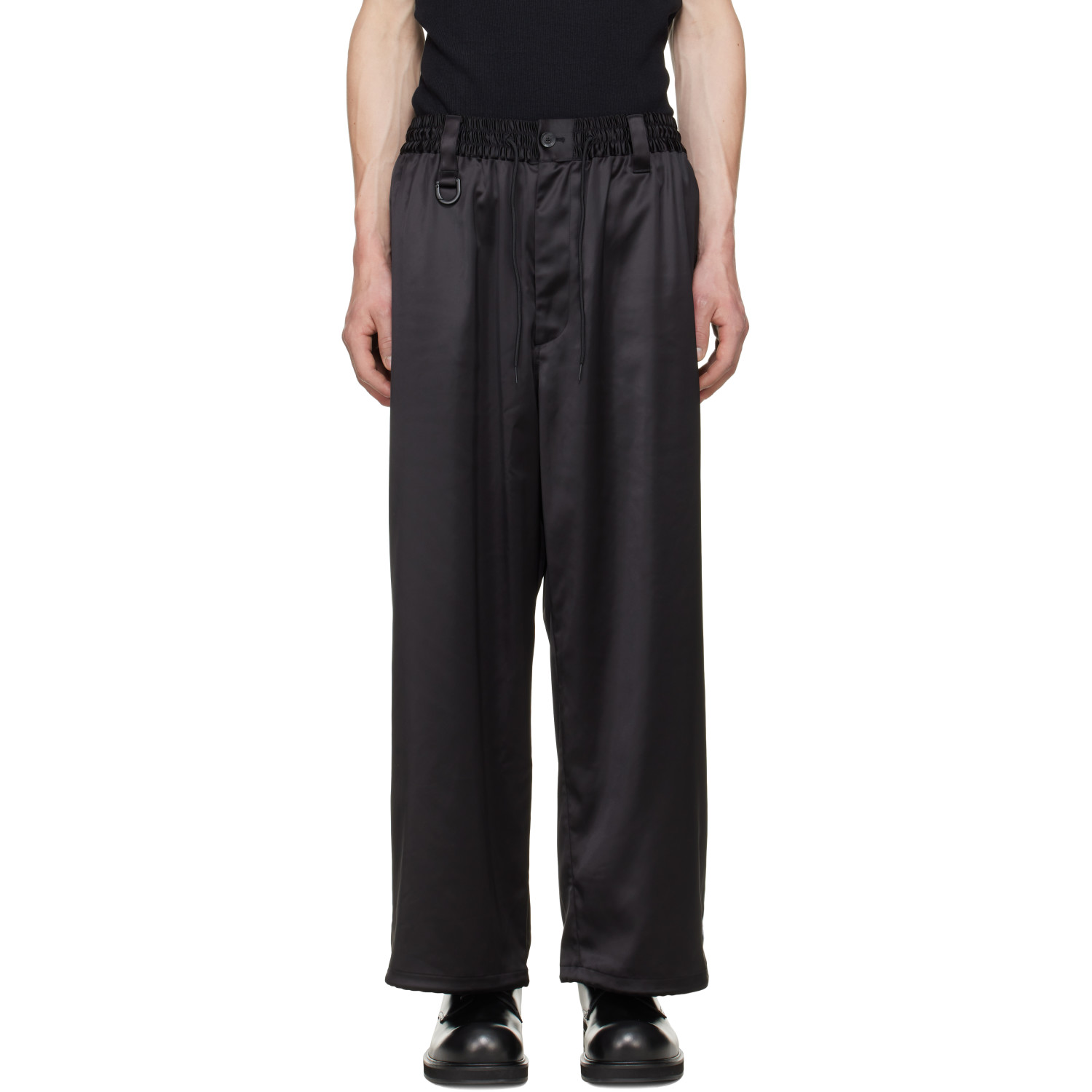 Y-3 Black Satin Gradient 3-Stripes Track Pants