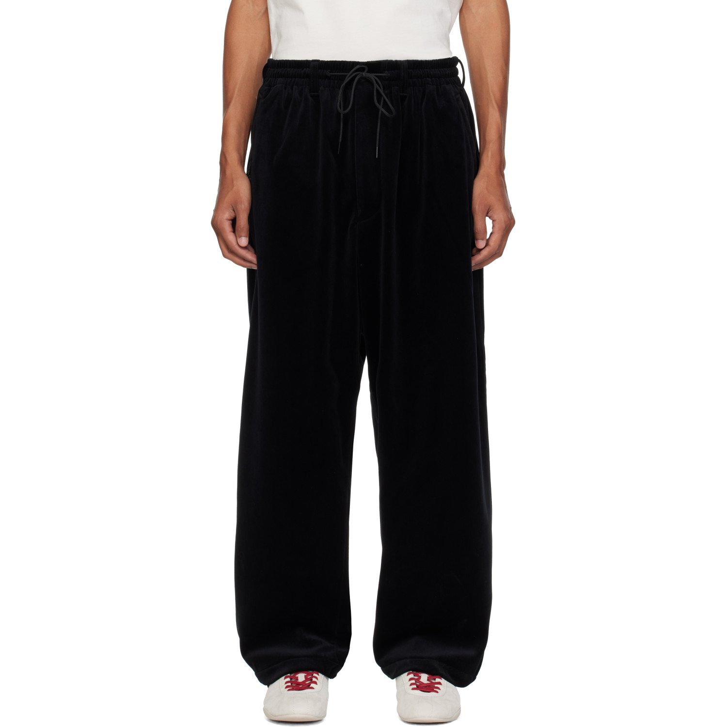 Y-3 Black Velvet Corduroy Tapered Lounge Pants