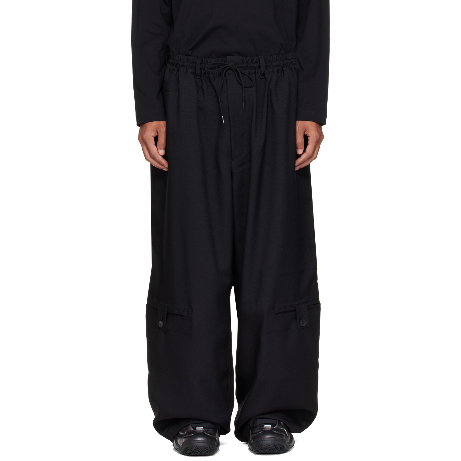 Y-3 Black Sport Uniform Adaptive Length Cargo Pants