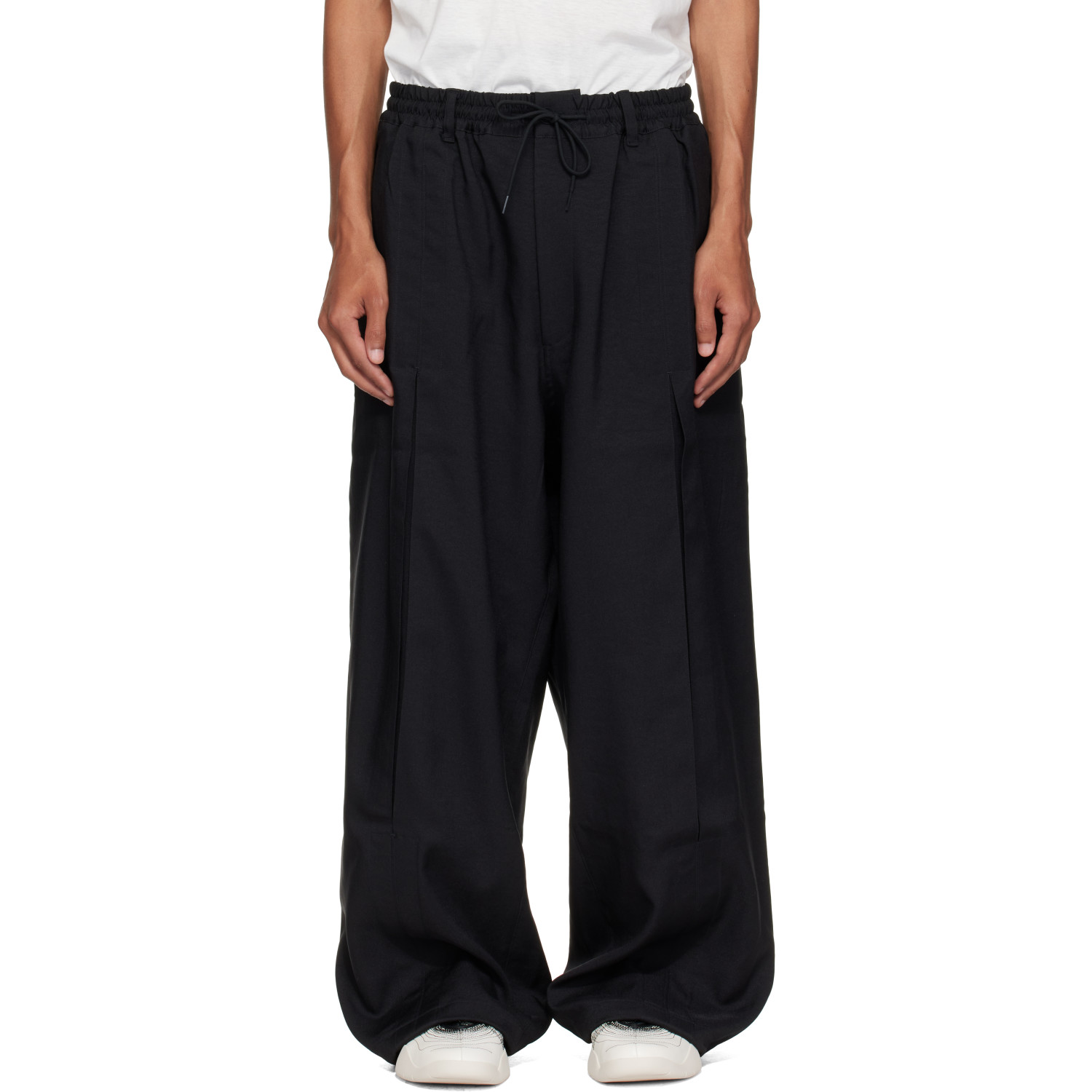 Y-3 Black Sport Uniform Box Pleated Trousers