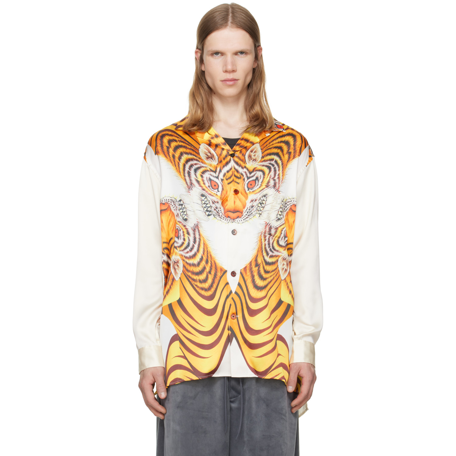Y-3 Yellow Satin Graphic Shirt