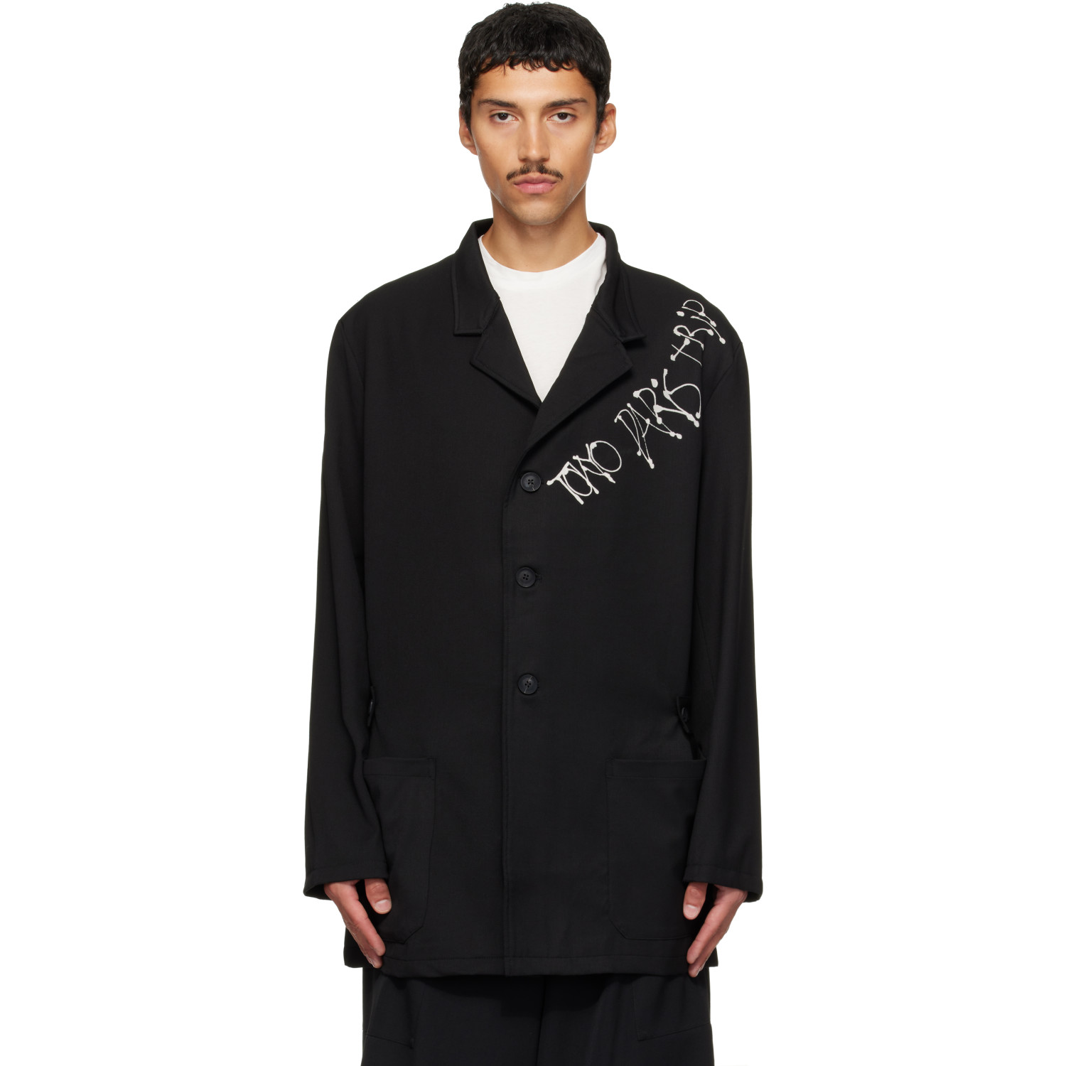 Y-3 Black Chito Edition City Graphic Wool Blazer