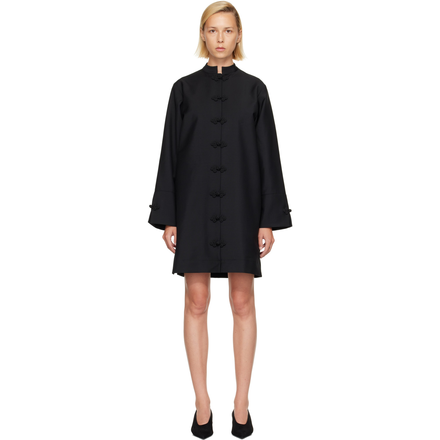 Róhe Black Pankou Closure Minidress