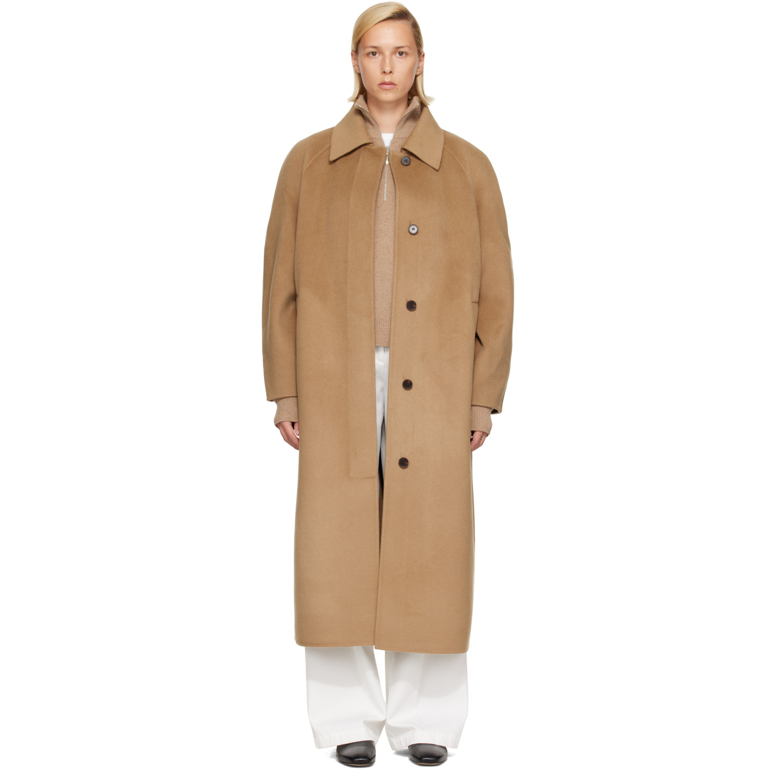 Róhe Tan Double-Faced Wool Padded Coat