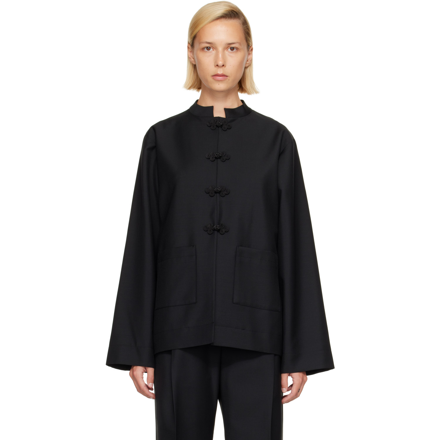 Róhe Black Pankou Closure Jacket