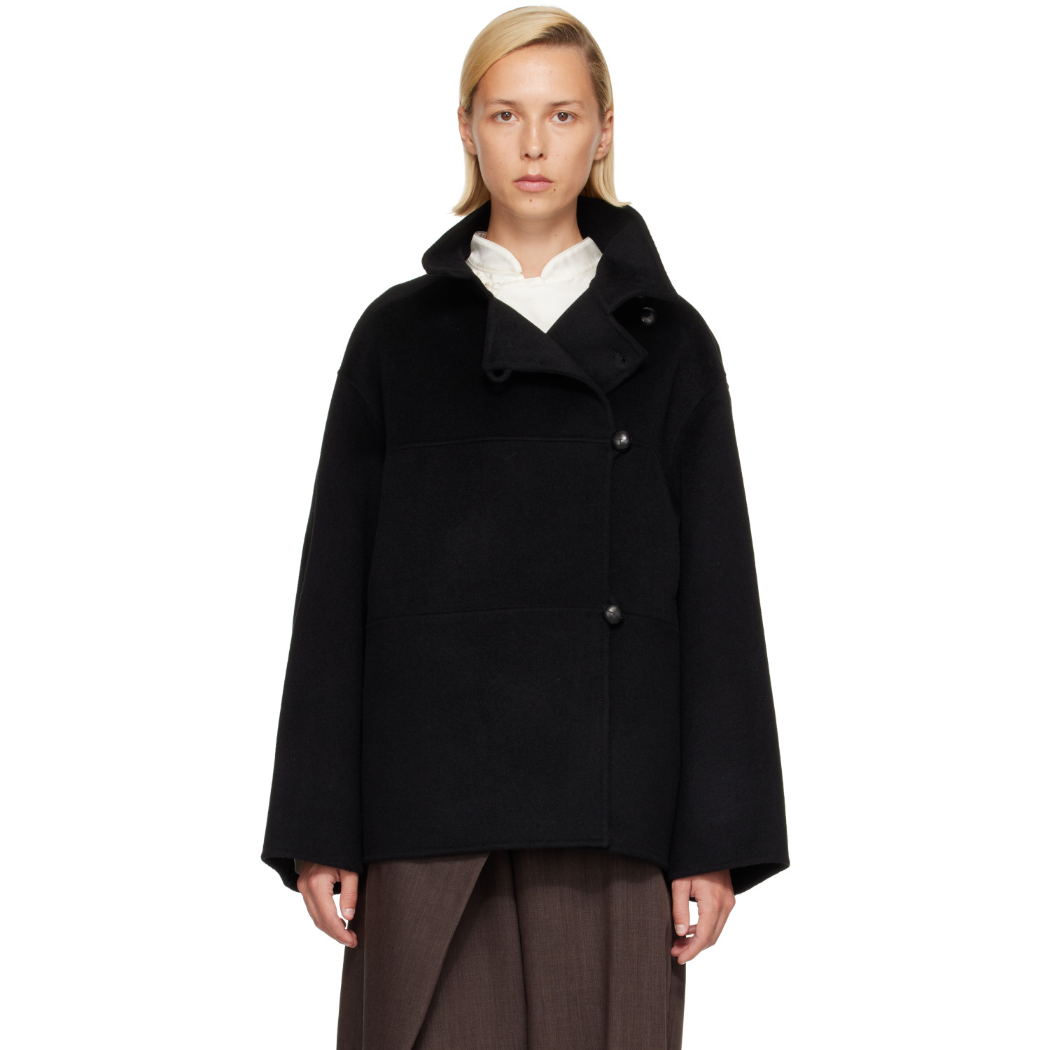 Róhe Black Double-Faced Wool Jacket