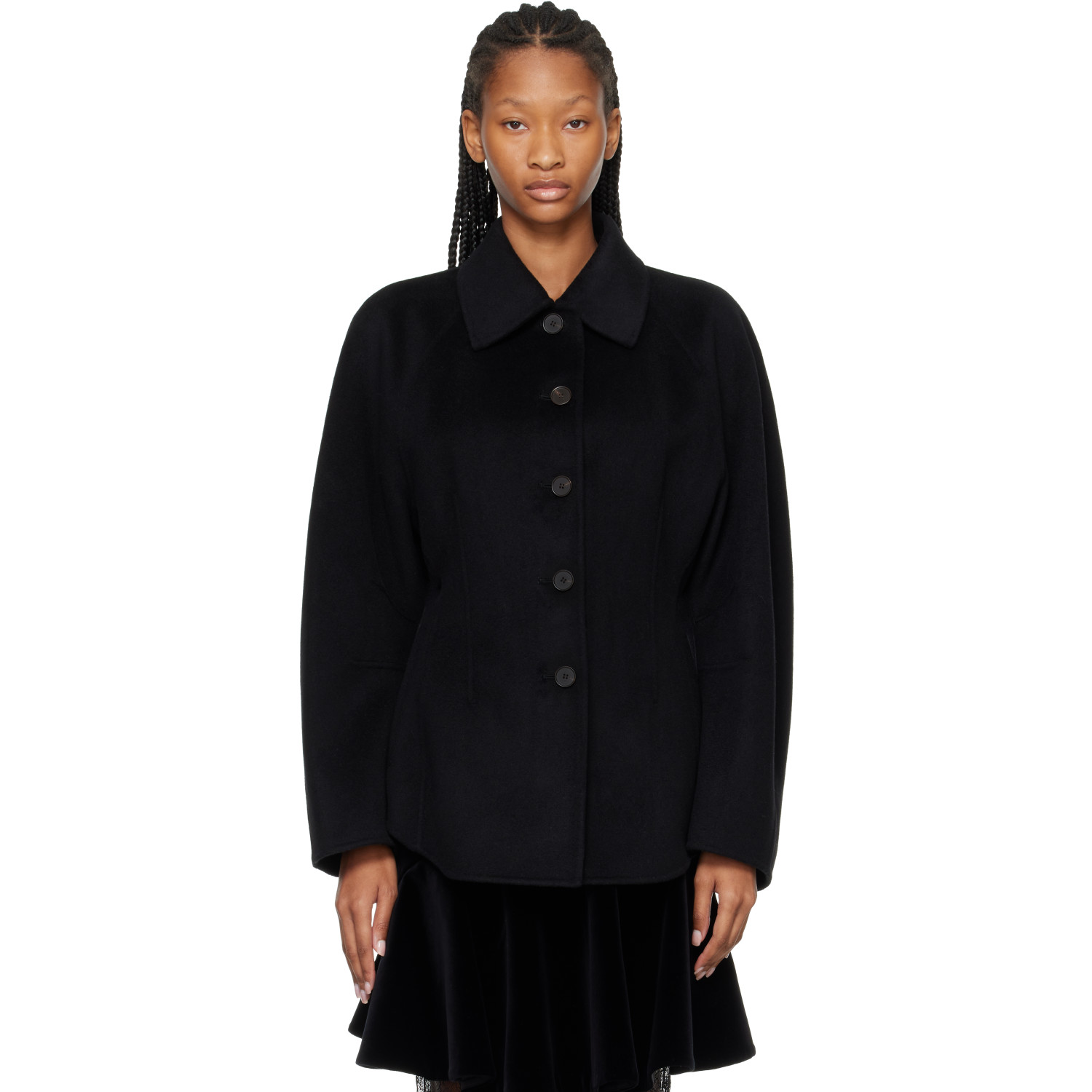 Róhe Black Double-Faced Sculptural Jacket
