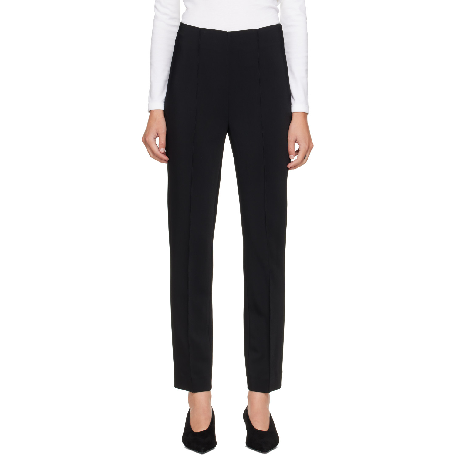 Róhe Black Cigarette Leg Trousers