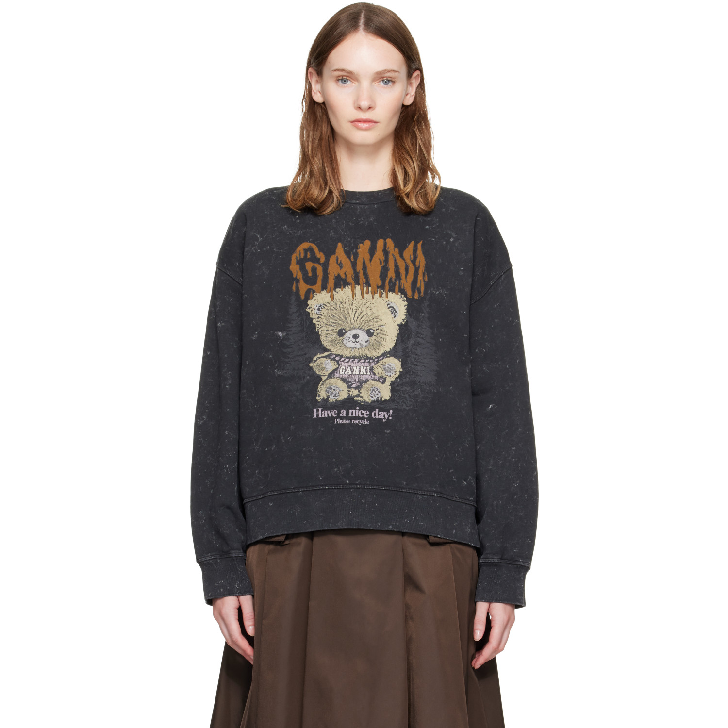 GANNI Black Forest Teddy Sweatshirt