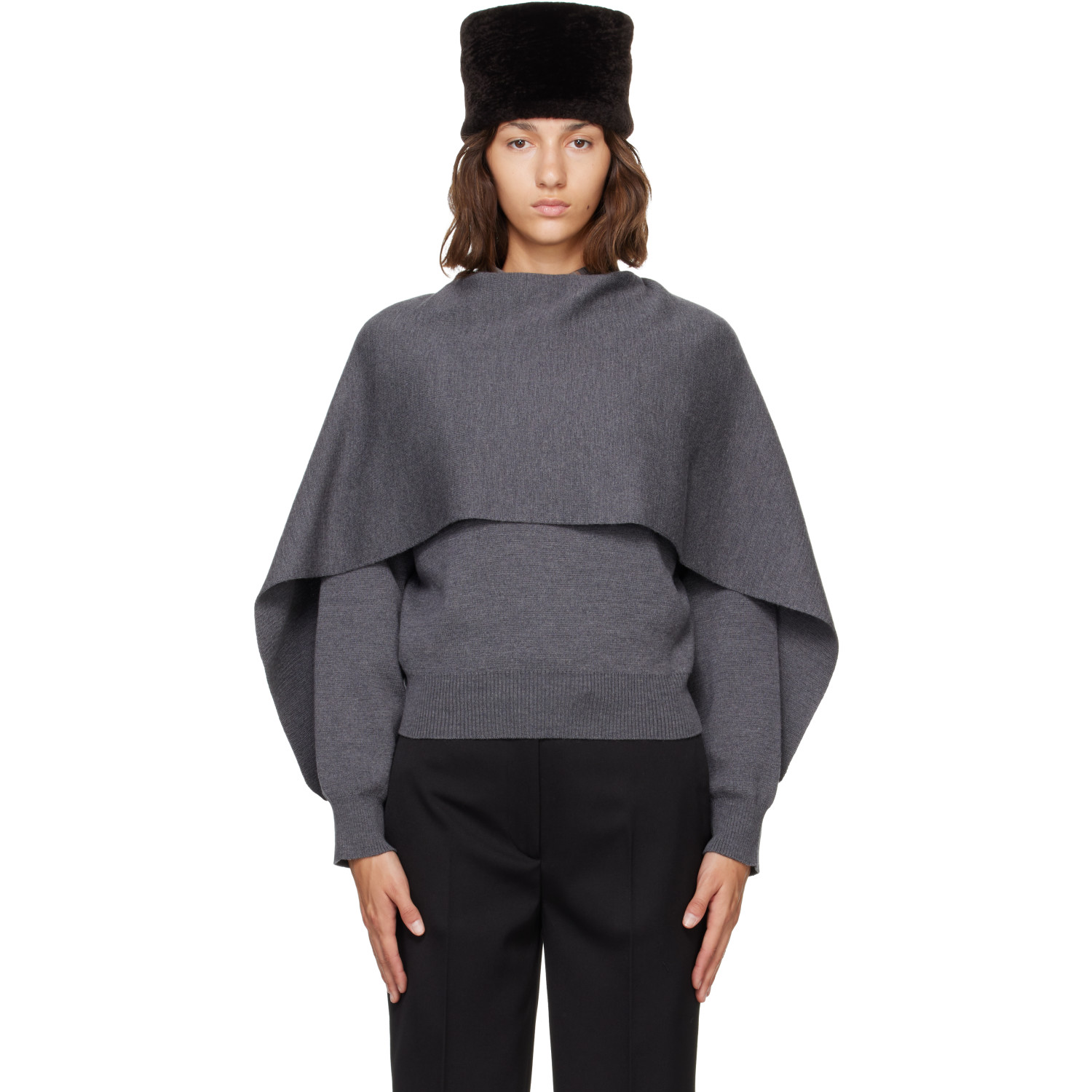 Róhe Gray Cape Sweater