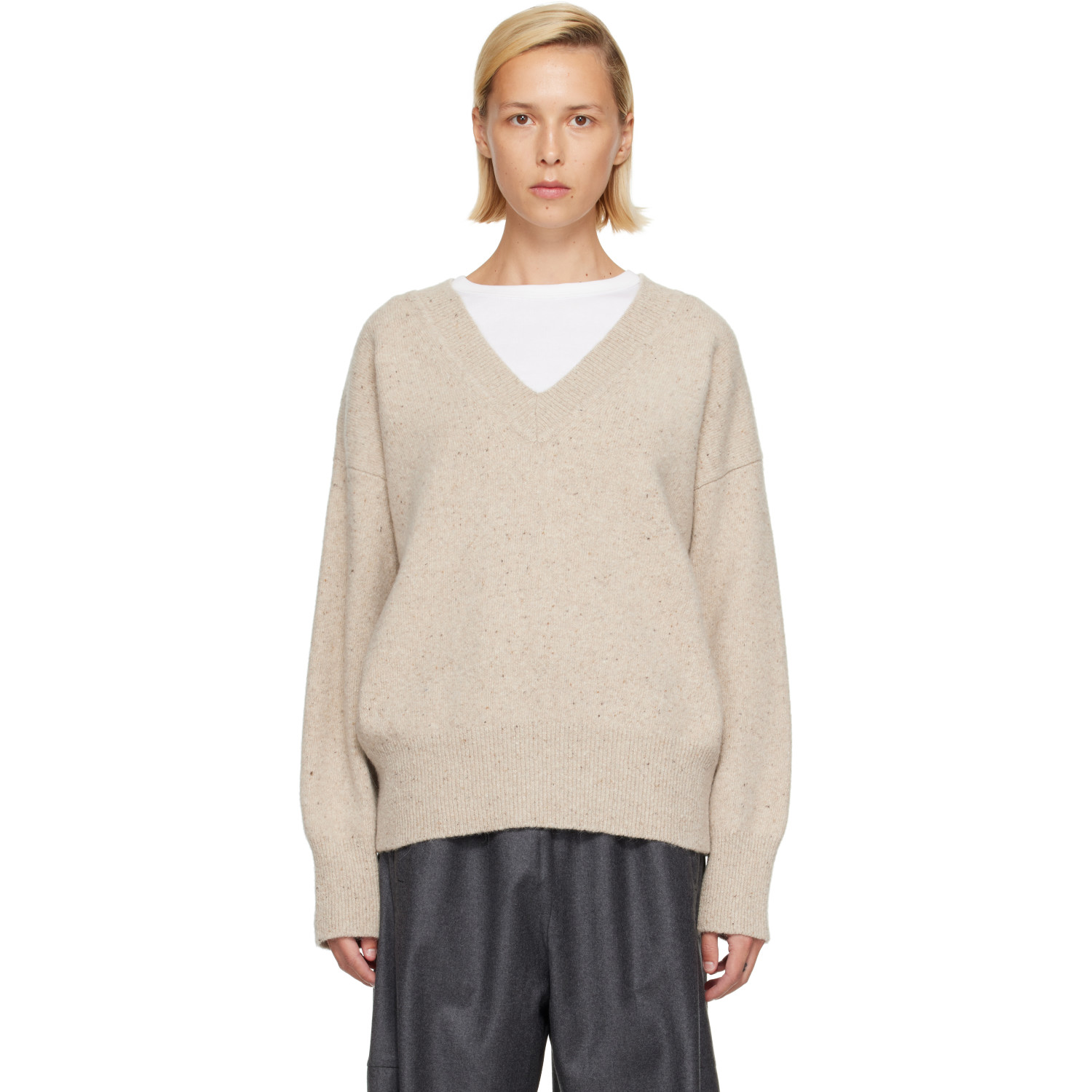 Róhe Off-White Classic Mouliné Sweater