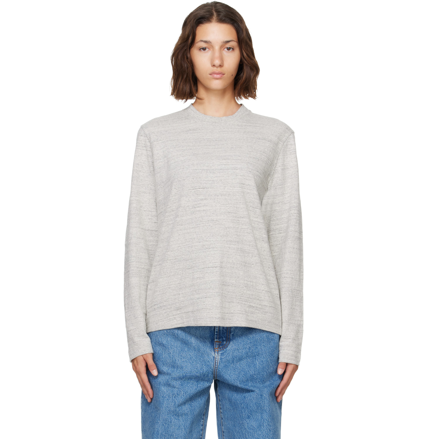 Róhe Gray Mouliné Jersey Long Sleeve T-shirt