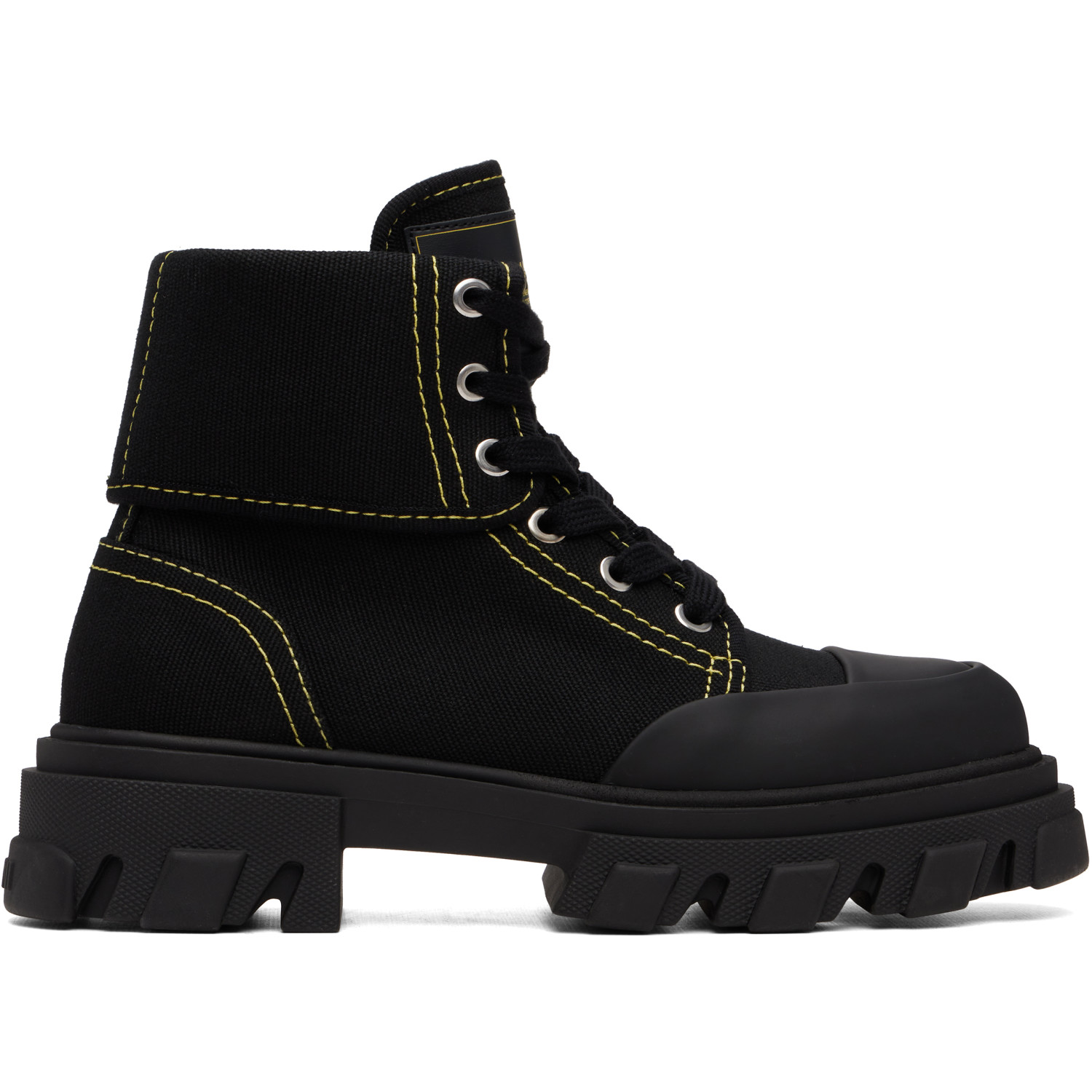 GANNI Black Canvas Trail Boots
