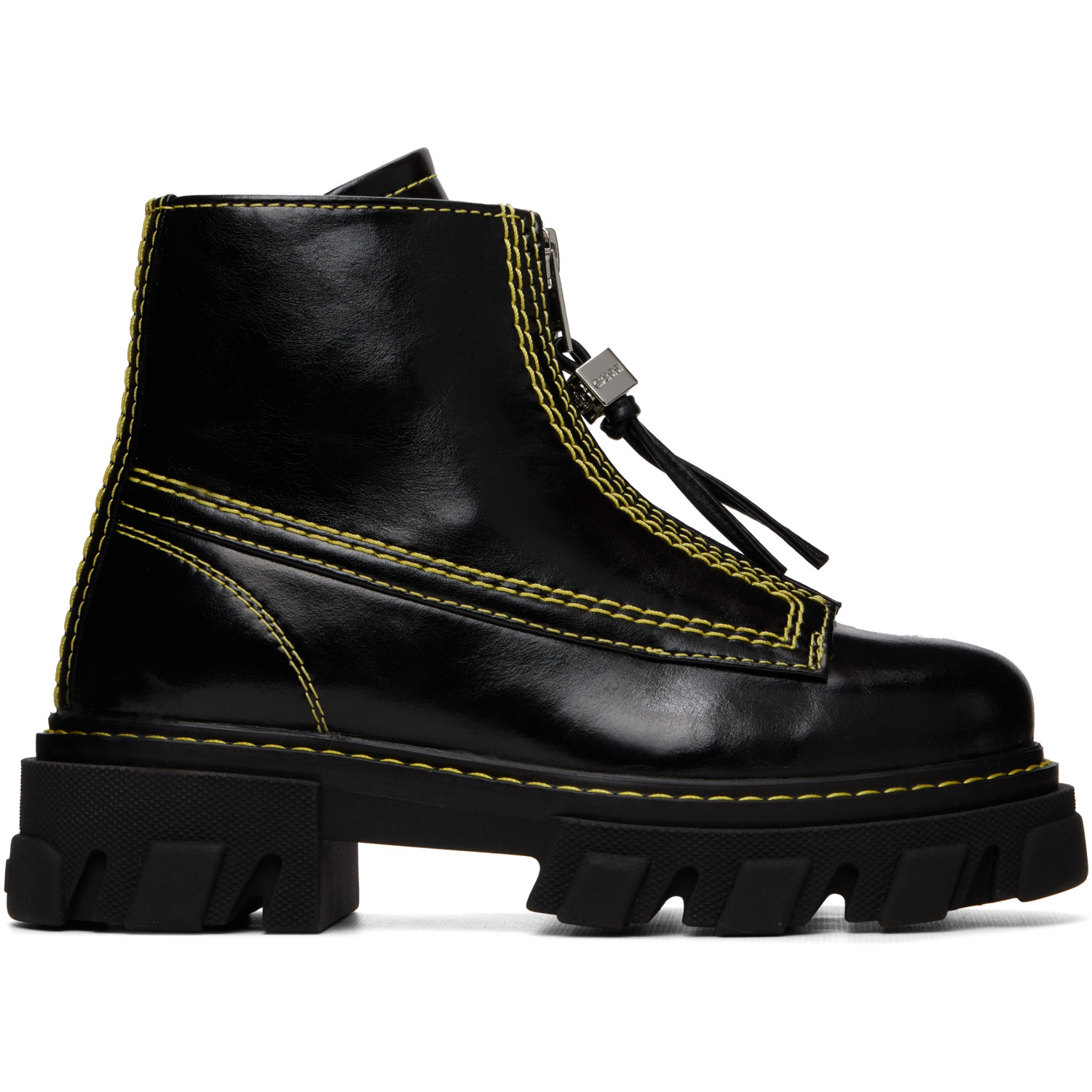 GANNI Black Cleated Boots