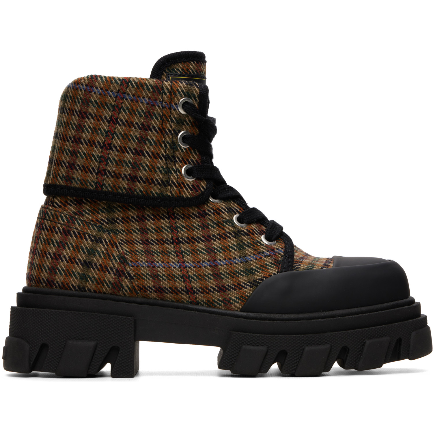 GANNI Brown Cleated Canvas Boots