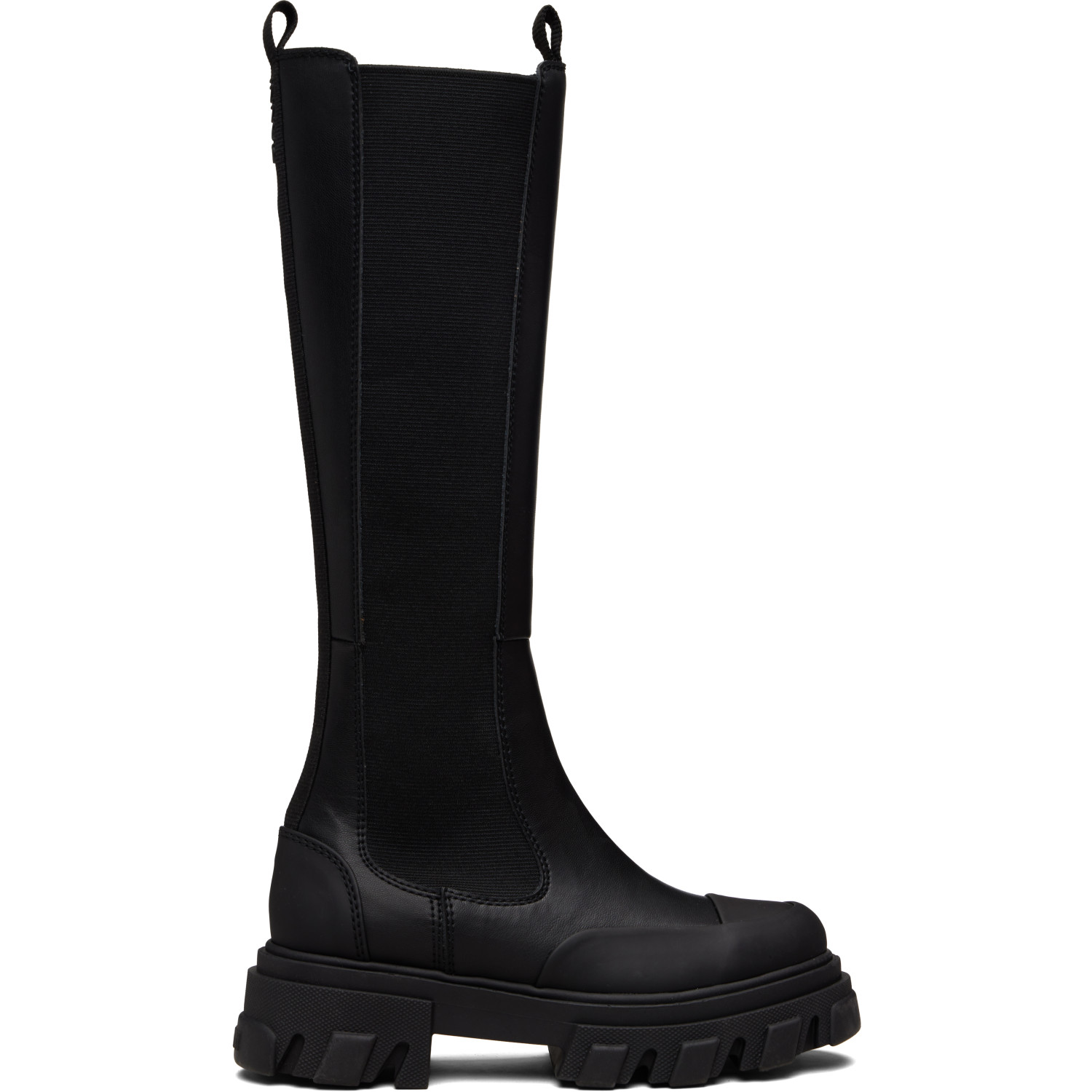 GANNI Black Cleated High Chelsea Boots