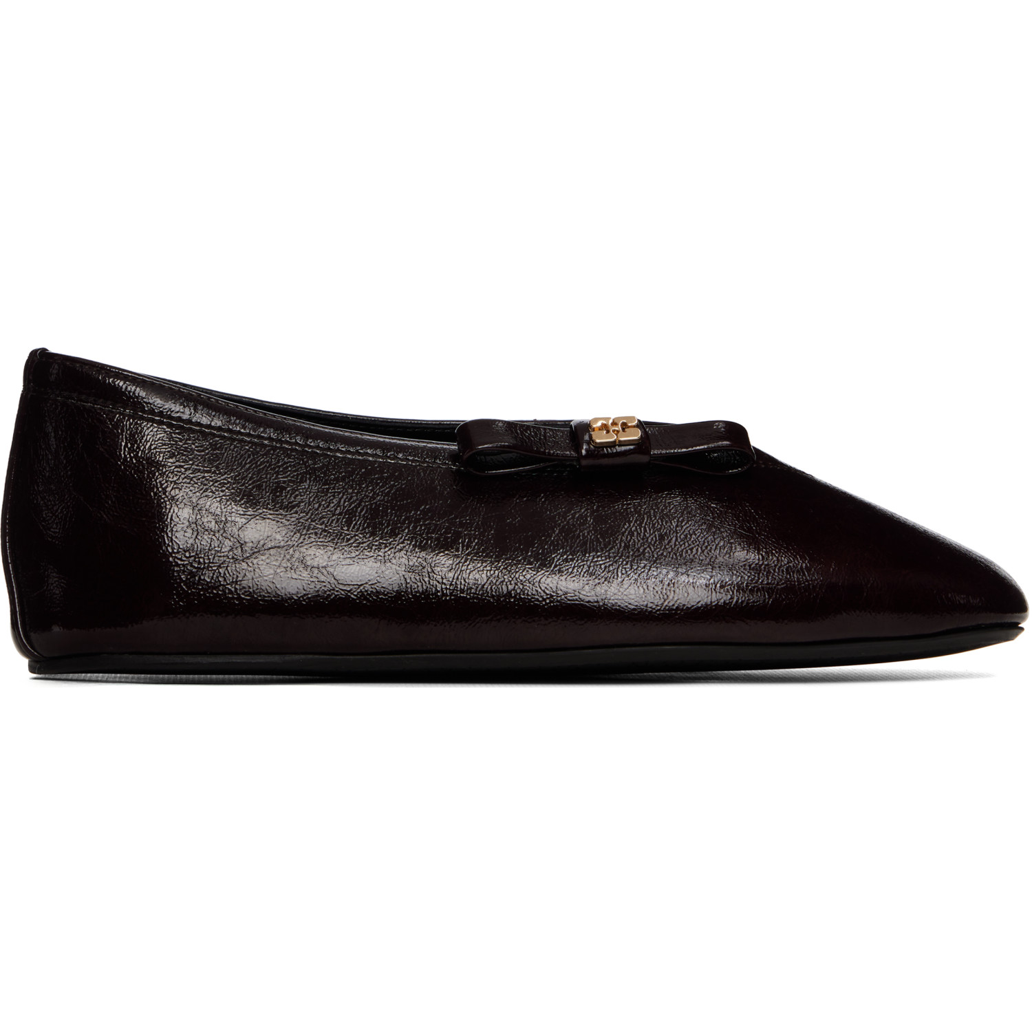 GANNI Brown Jenny Bow Ballerina Flats