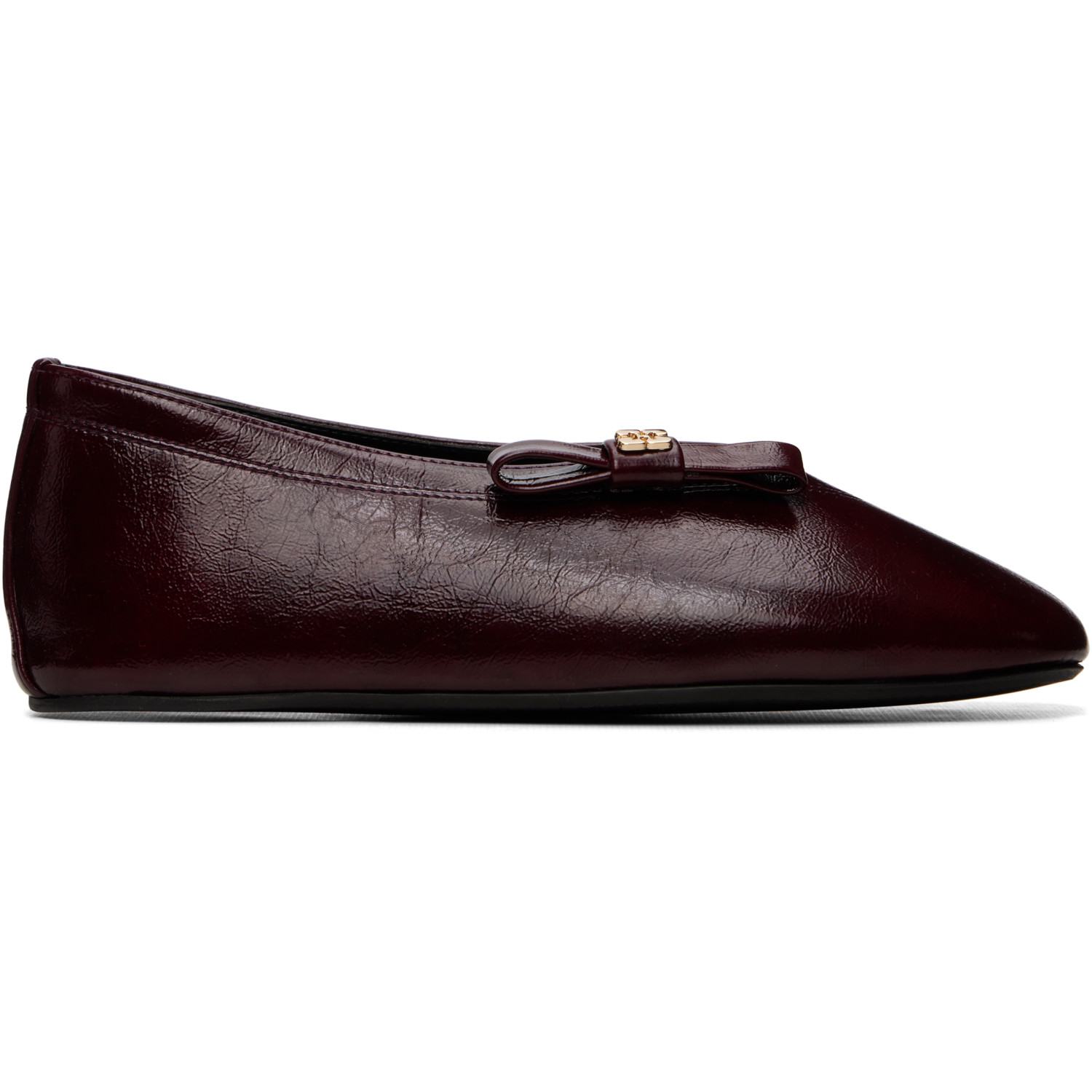 GANNI Burgundy Jenny Bow Ballerina Flats