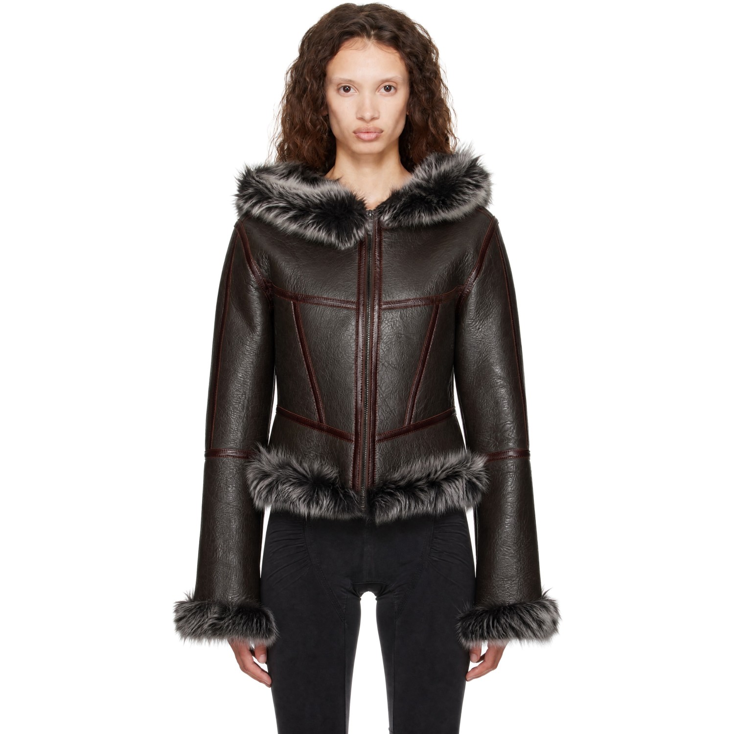 KNWLS SSENSE Exclusive Brown Koko Leather Jacket