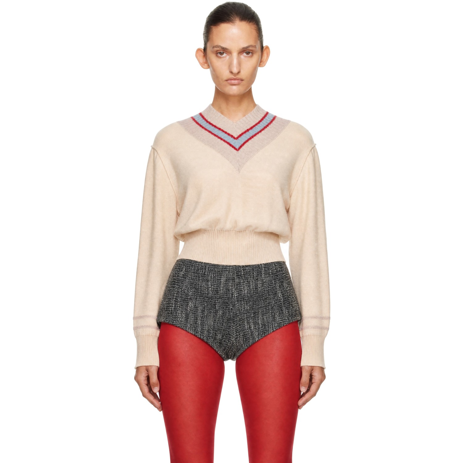 KNWLS Beige Nora V Neck Sweater