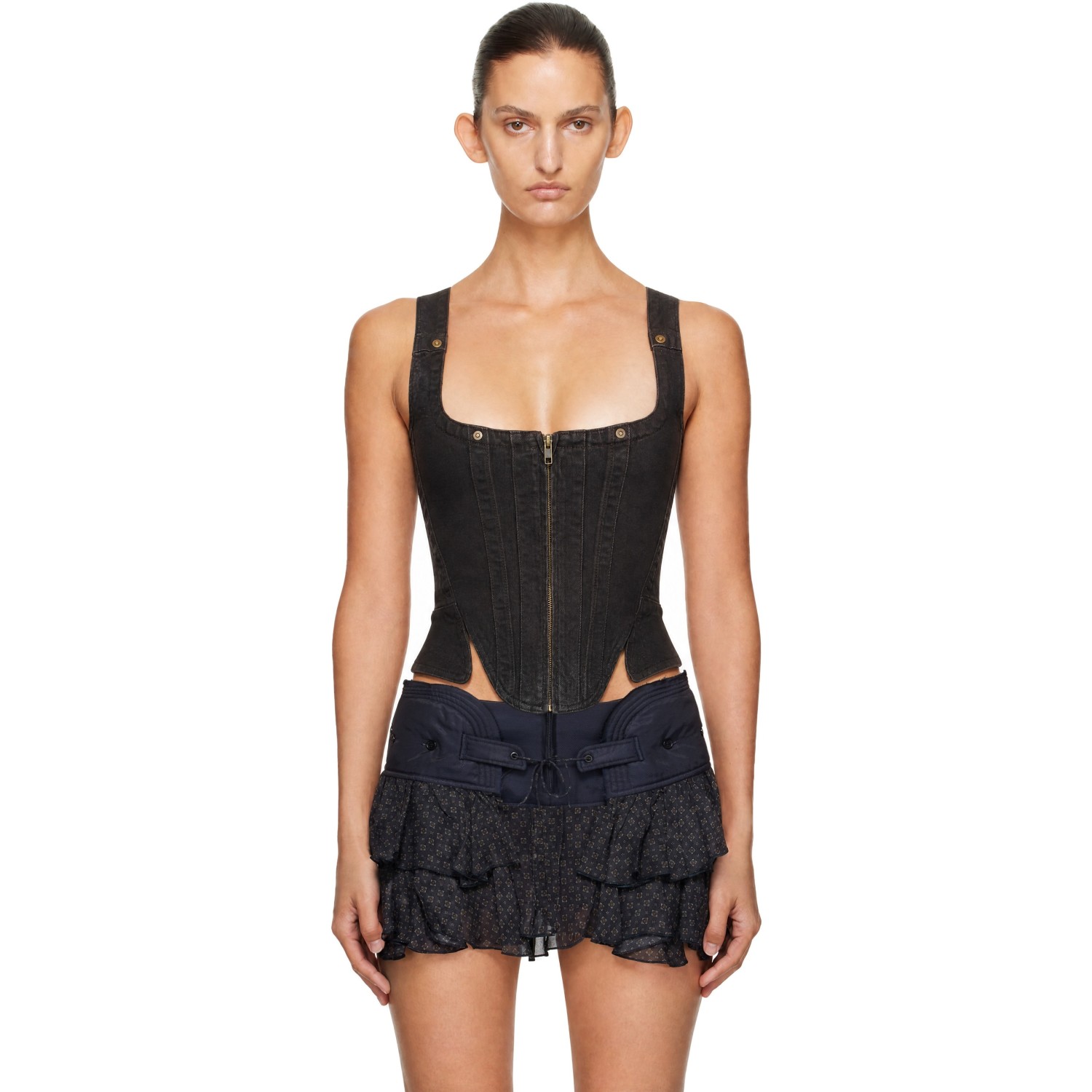 KNWLS Brown Alice Bustier Top