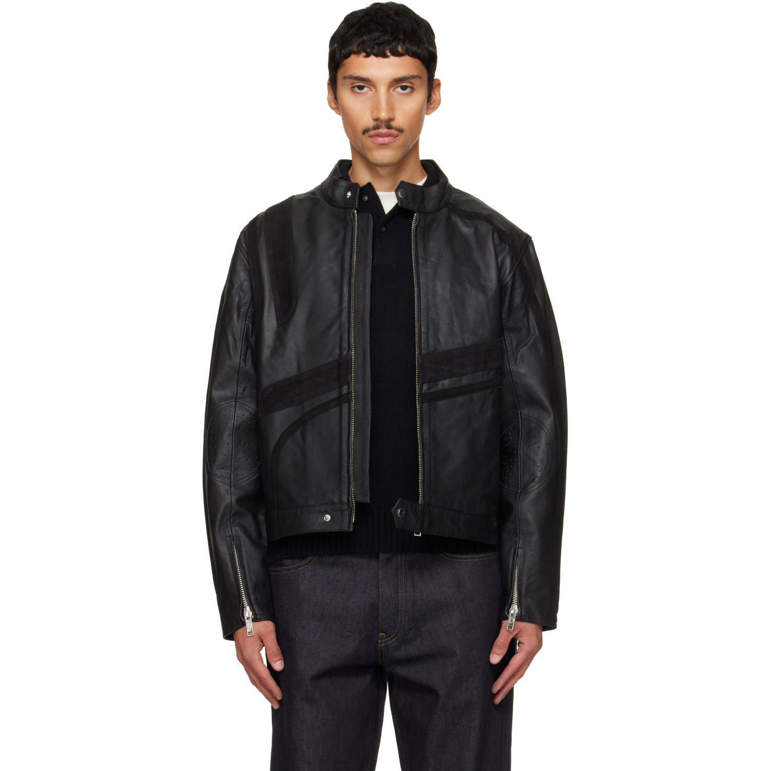 Deadwood Black Hiro Leather Moto Jacket