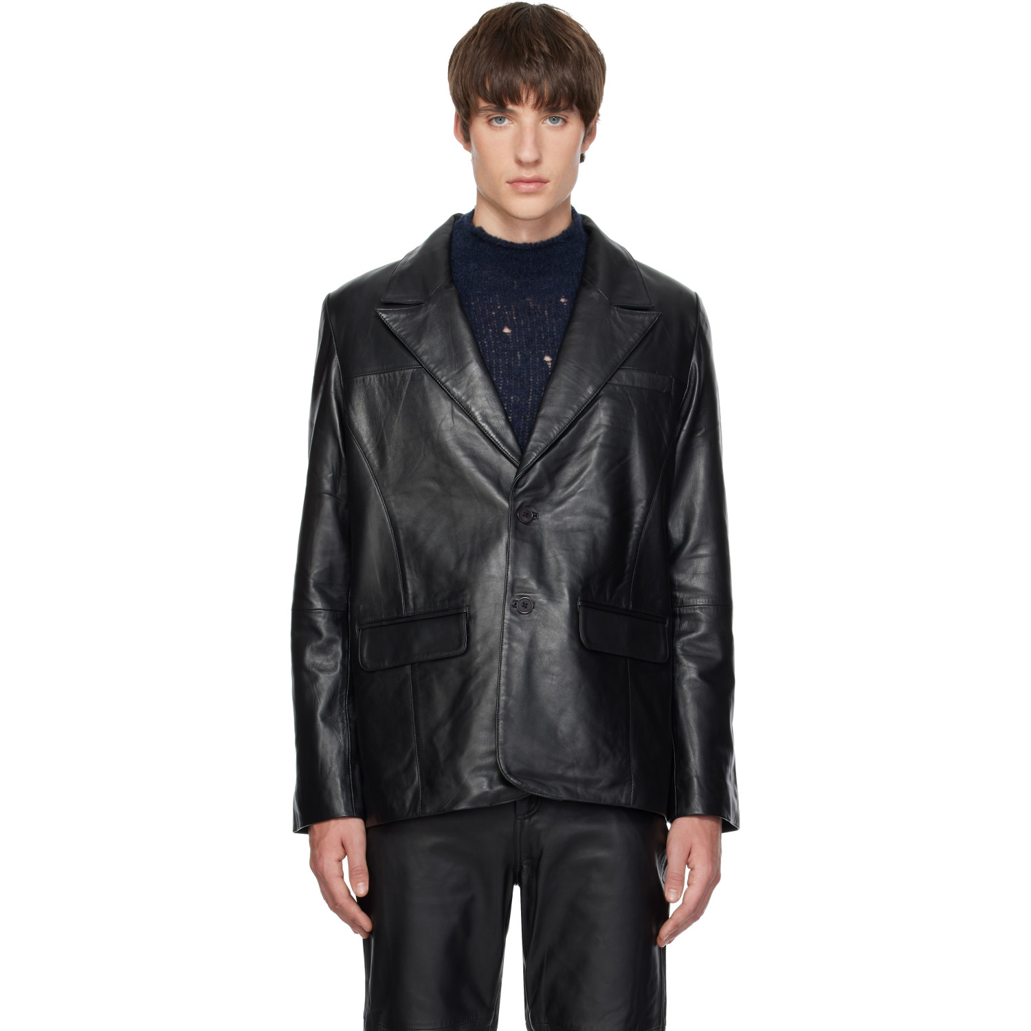 Deadwood Black Stanley Leather Blazer