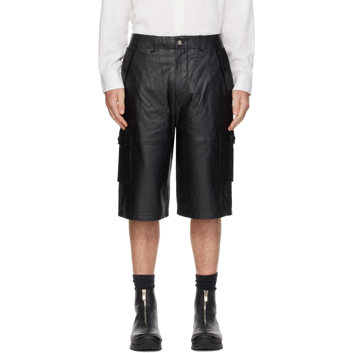Deadwood Black Carter Leather Shorts