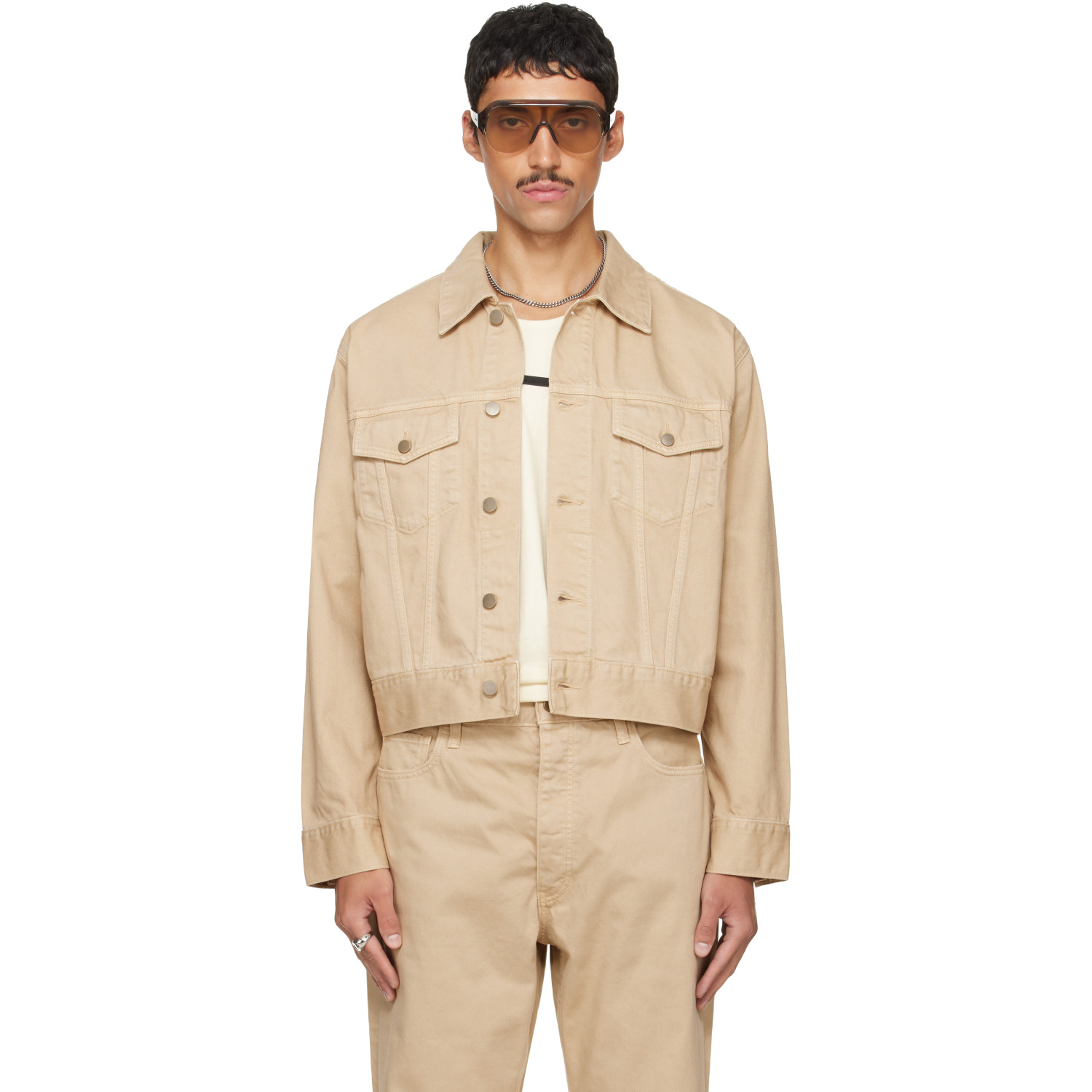 Fear of God ESSENTIALS Beige Classic Denim Jacket