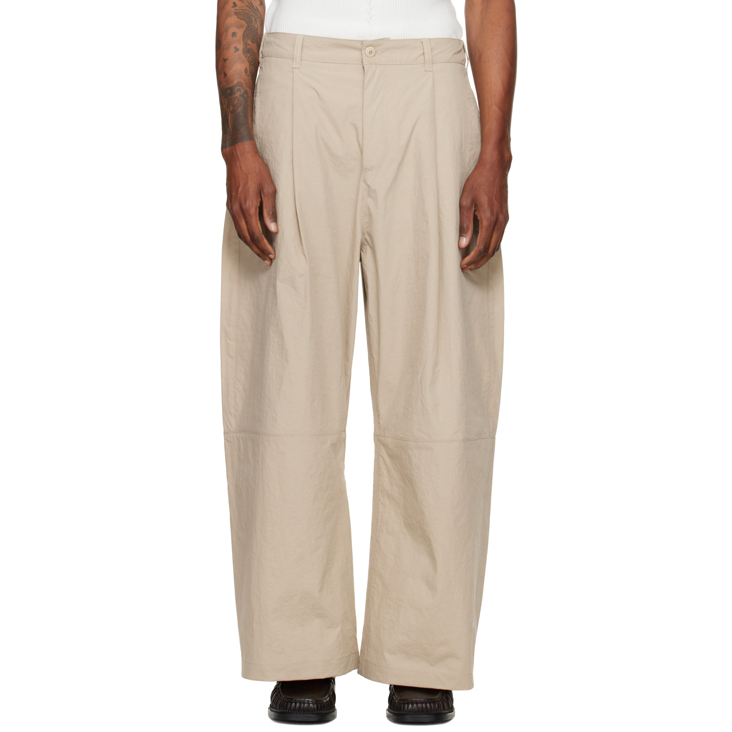 YMC Beige Drop Out Trousers