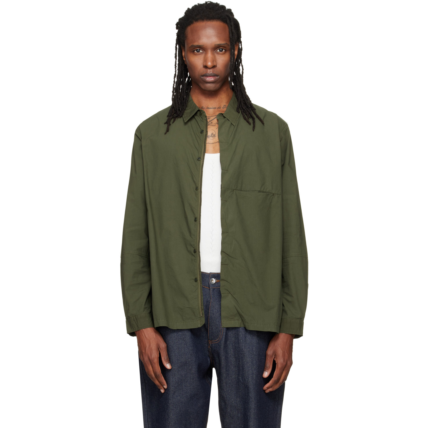 YMC Green Blackout Overshirt