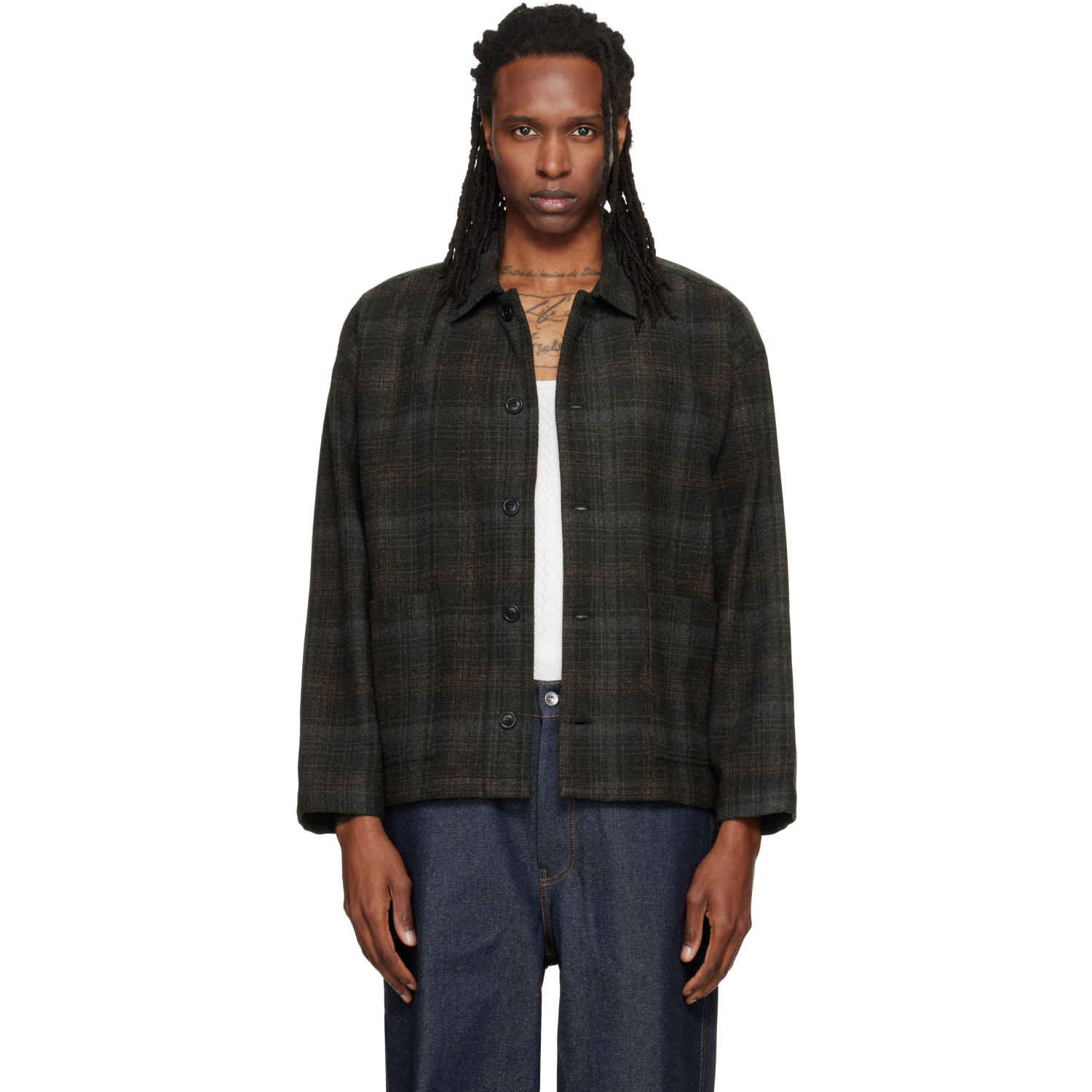 YMC Gray & Brown PJ Overshirt