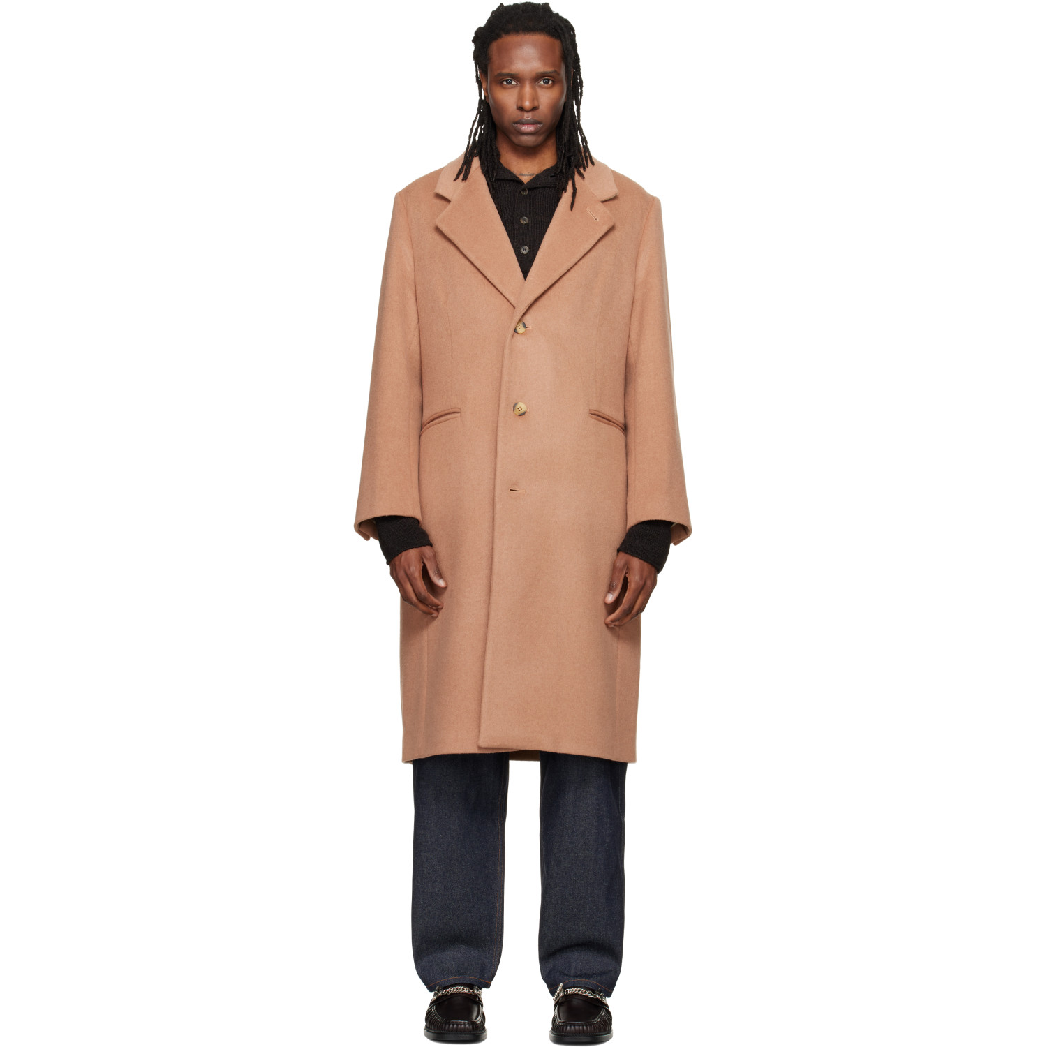 Carter Young Tan Cashmere Hewitt Coat In Nude