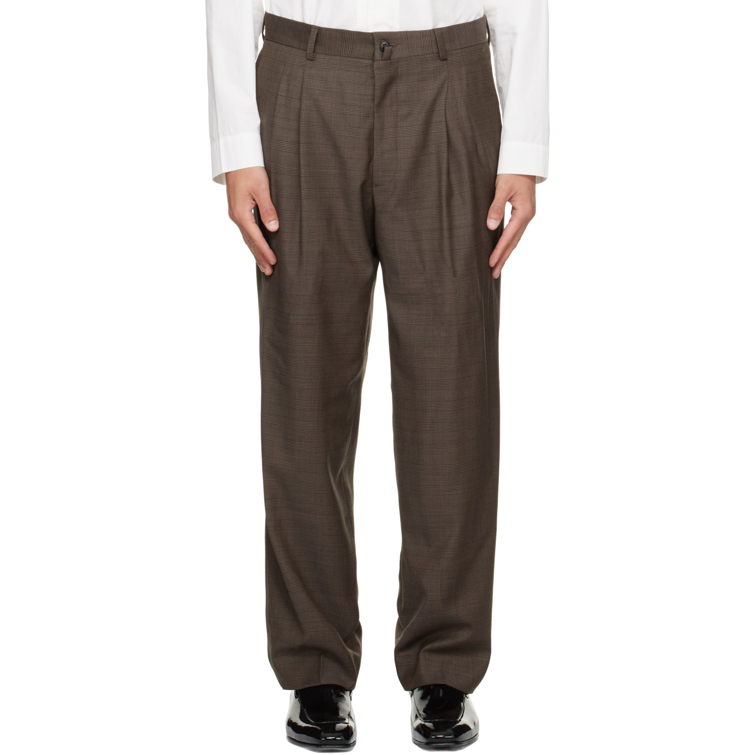 Carter Young Brown Kirk Double Pleated Trousers