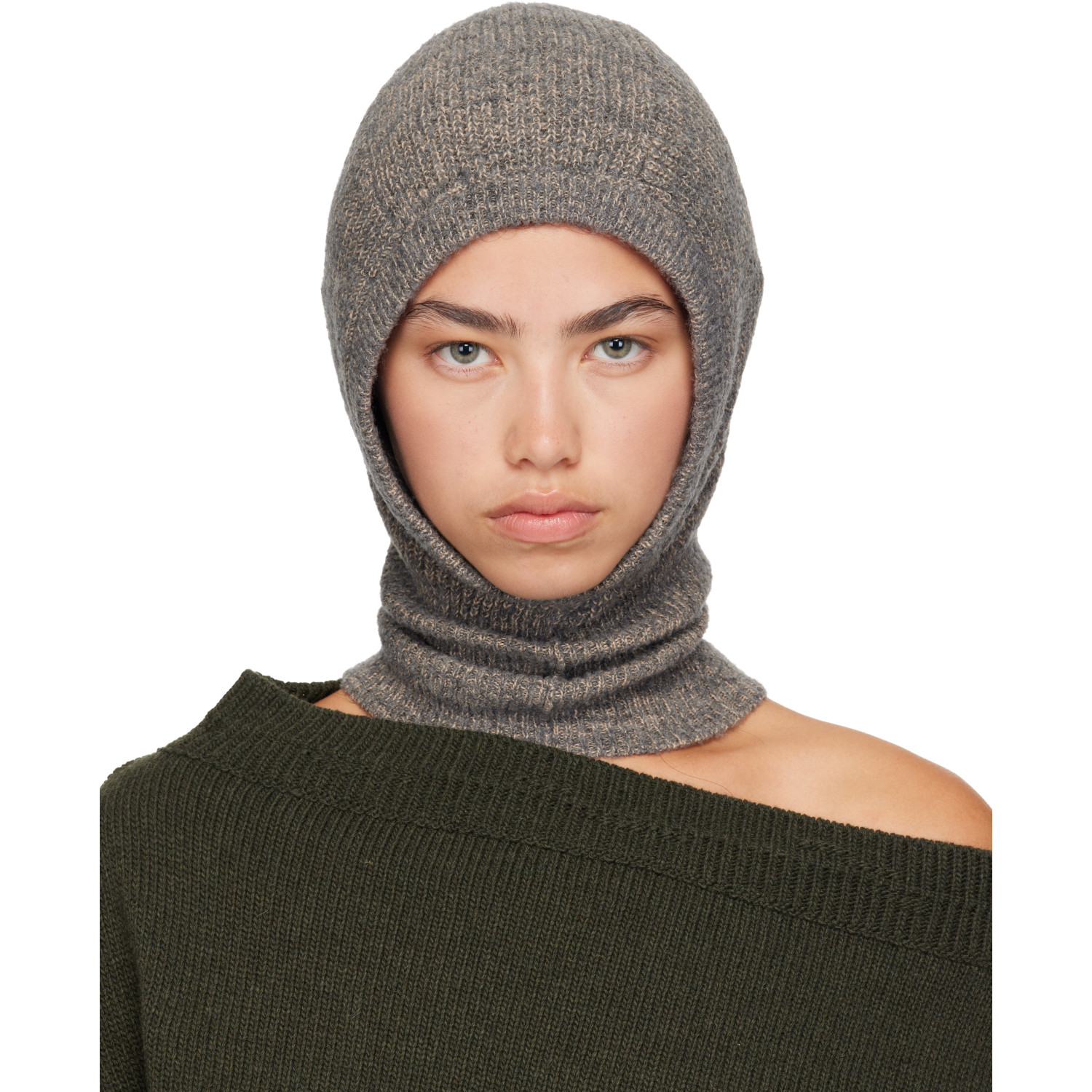 Maison Margiela Gray Wool Cotton Balaclava