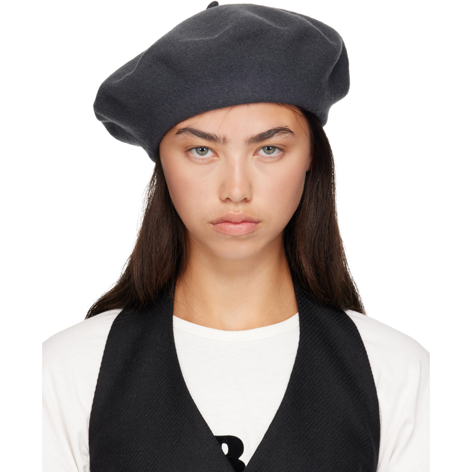 Maison Margiela Gray 4-Stitch Wool Beret