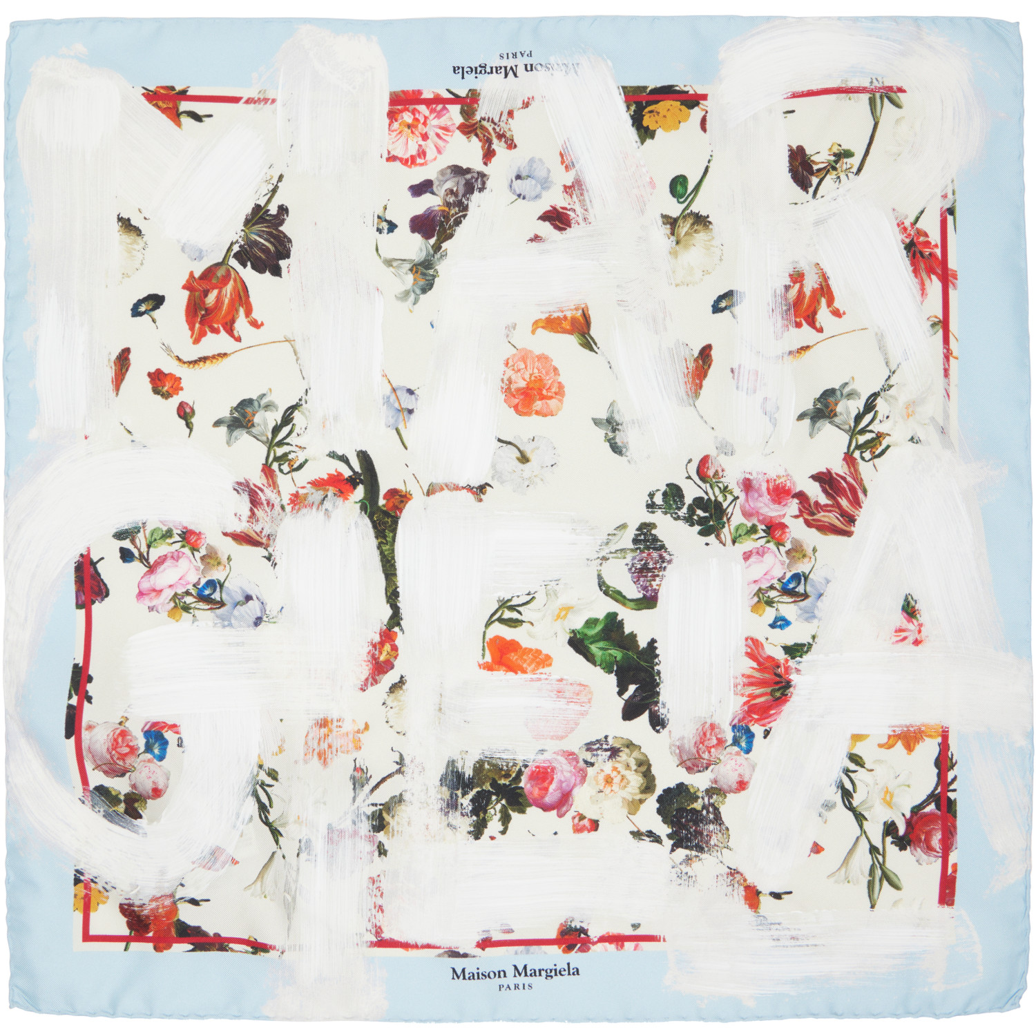 Maison Margiela Multicolor Printed Silk Foulard Scarf