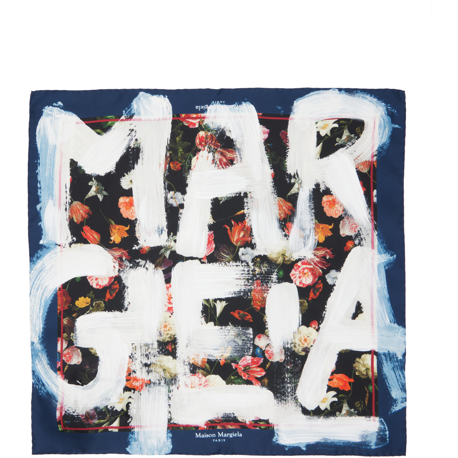 Maison Margiela Multicolor Printed Silk Foulard Scarf