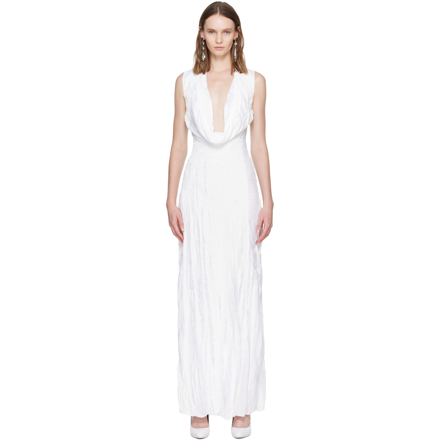 Maison Margiela White Bianchetto Maxi Dress