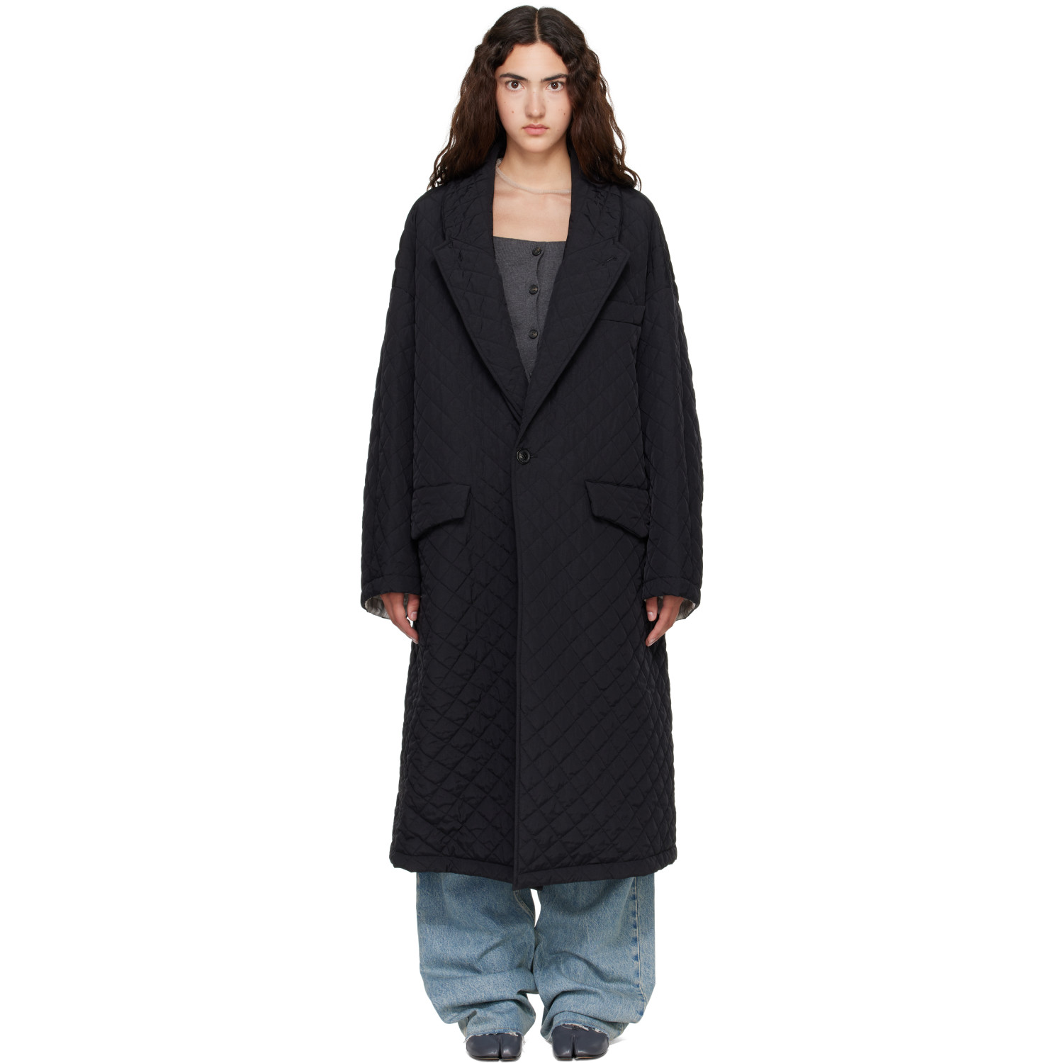 Maison Margiela Black Quilted Coat
