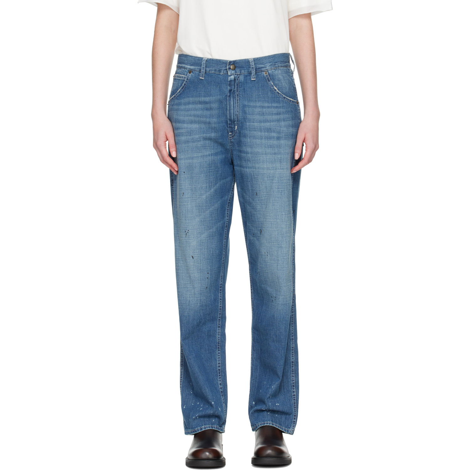 Maison Margiela Blue Treated Denim Jeans