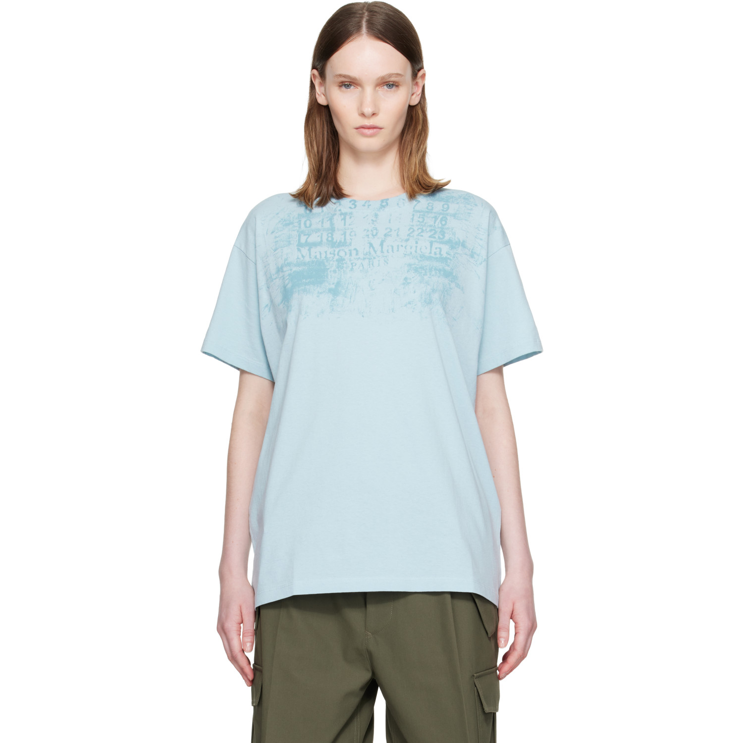 Maison Margiela Blue Numbers Regular T-shirt