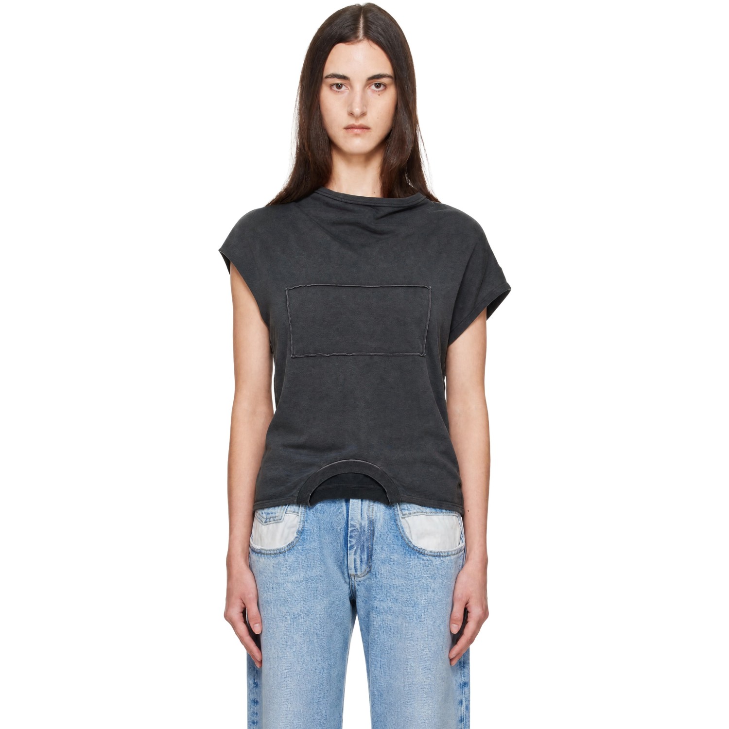 Maison Margiela Black Twisted Upside-Down T-shirt