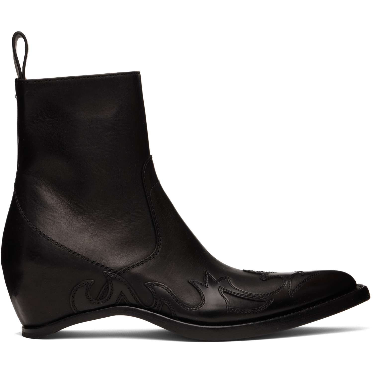 Maison Margiela Black Heel-Less Western Flame Boots